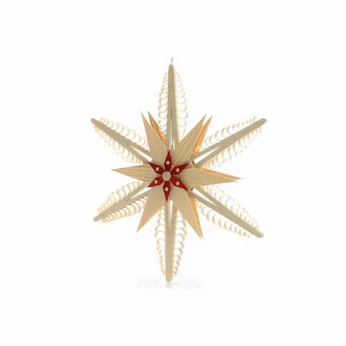 Rudolphs Schatzkiste Fensterschmuck Holzstern mit Beleuchtung BxHxT 32x32x6cm NEU Fensterbild Spanbaum Adventsstern Holz Stechen Seiffen Erzgebirge Stern Linde Fensterdeko Beleuchtung
