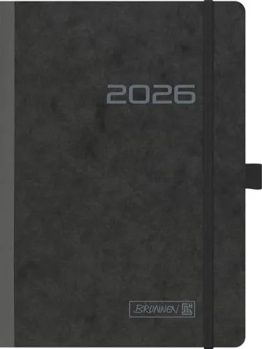 BRUNNEN Buchkalender Mod. 796 2026 | A5, Karton, schwarz
