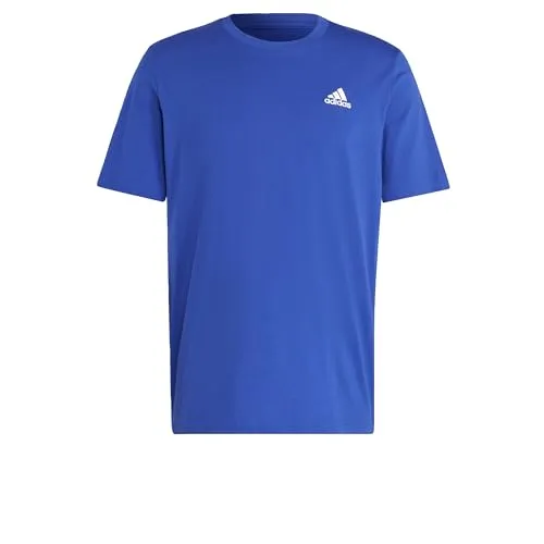 adidas Herren Essentials Single Jersey Embroidered Small Logo Tee, Semi Lucid Blue, S