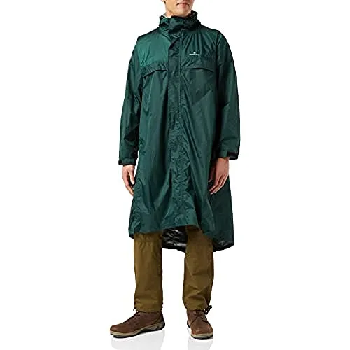 Ferrino Poncho Trekker 150 cm Grün - Funktionsjacken – Wasserdichter Regenponcho mit 2000 mm Wassersäule, ideal für Rucksacktouren. Leicht und robust, mit Platz für Rucksack und geformter Kapuze.