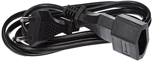 Electraline 900008 Schutzkontakt 2 m Kabel-Schwarz-Kunststoffleitung-IP20 Innenbereich/Verlängerungskabel mit Kindersicherung/europäische Verlängerung