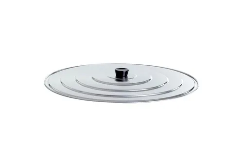 Paella World International Pfannendeckel ALU - 80 cm Deckel für professionelle Pfannen, leicht und robust aus Aluminium mit Holzgriff