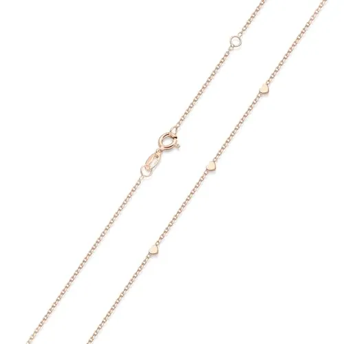 Materia Herz Kette Damen - 925 Silber Halskette Choker rosé vergoldet - Elegante Damen Kette mit 3 filigranen Herzen aus 925 Sterling Silber, rosé vergoldet. Anlaufschutz sorgt für langanhaltenden Glanz. Perfekt als Geschenk, Länge 42-45cm.