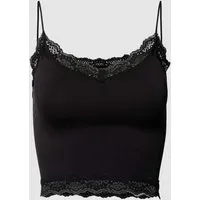 Only Tanktop mit Spitzenbesatz Modell 'VICKY' in Black, Größe L/XL