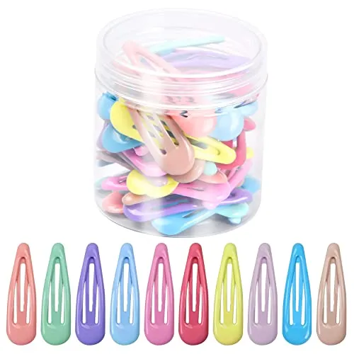 Pinsheng Haarspangen Mädchen, 60 Stück Kinder Haarklammern 10 Farben Bunte M