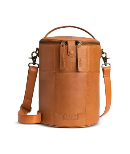 muud Saturn XL handgefertigte Ledertasche - Bürostühle – Stilvolle Ledertasche für Strick- und Häkelprojekte mit viel Stauraum und praktischen Fächern, ideal für Zuhause und unterwegs.