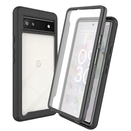 Google Pixel 6A Hülle Handyhülle 360° Grad Case Cover Bumper 2-teilig mit Folie
