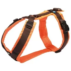 AnnyX Hunde-Geschirr Brustgeschirr Protect - gut sichtbar - einstellbar, Nylon, Gut sichtbar braun|orange M