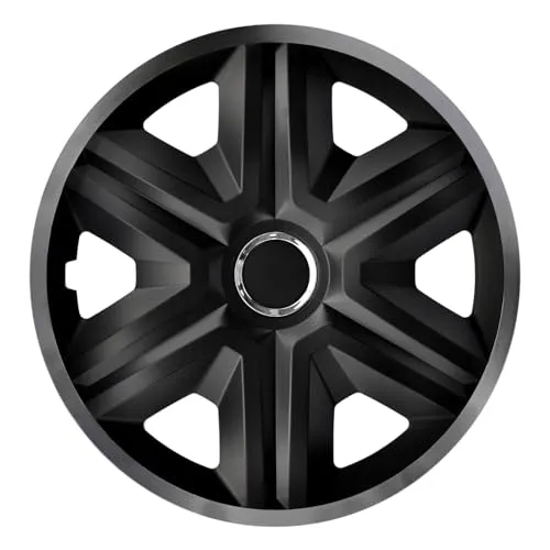 Radzierblende Fast LUX Graphite 15 Zoll 4er Set - Radkappen-Set mit 4 hochwertigen Radkappen, schlagfest und bruchsicher. Ideal für fast alle Fahrzeuge und resistent gegen extreme Witterungseinflüsse für eine sichere Autofahrt.