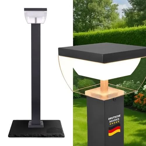 max K O M F O R T LED Aussen Standleuchte Anthrazit 310A-800 - Moderne LED Aussen Standleuchte aus Edelstahl, 9W warmweiß, energiesparend mit 550 Lumen und Schutzart IP44 - ideal für Ihren Außenbereich.