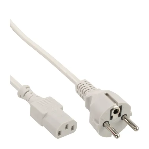 InLine® Netzkabel Schutzkontakt gerade auf Kaltgerätestecker C13 grau 3m