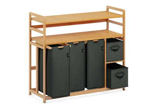 AdelDream Wäschekorb 5 Fächer Wäschesammler grau 100 cm von AdelDream