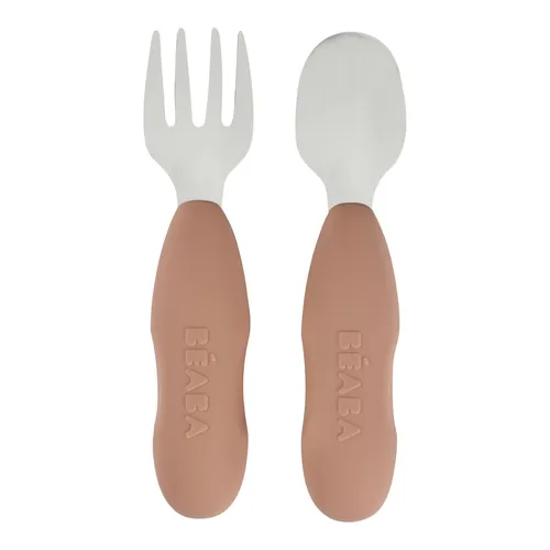 Beaba Edelstahl-Lernbesteck 8279012 in braun von Beaba