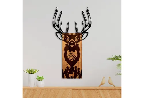 Elegantes Wandbehang aus Holz und Metall in Schwarz und Walnuss - Modernes Wandaccessoire für Jugendliche, ideal zur Verschönerung jedes Raumes. Hochwertige Materialien und ansprechendes Design sorgen für einen Blickfang.