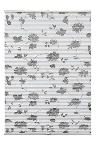 GARDINIA Plissee Concept zum Klemmen Flowers and Plants Blüte - Plissees, blickdicht und ohne Bohren, mit floralem Design für eine frische Atmosphäre. Einfach anzubringen dank innovativem Klemmträger – ideal für trendbewusste DIY-Fans.