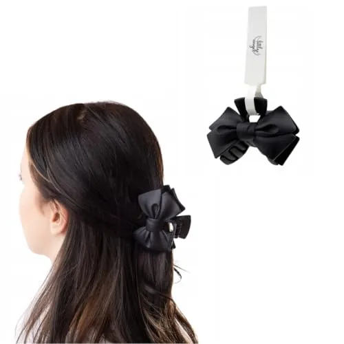 Elegante schwarze Haarklammer mit großer Schleife – Damen Haarspange in Schleifenform – Starke Haarclip-Klammer für dickeres, langes oder lockiges Haar – Stilvoller Haarschmuck für Alltag, Büro & fest