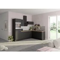 L-Küche Anthrazit mit Geräten 270 x 200 cm