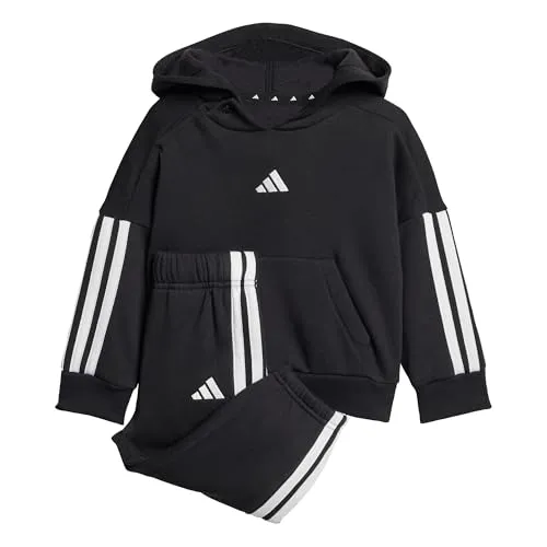adidas Unisex Baby ESSENTIALS HOODED JOGGER - Stilvolle Kinderhose aus 70% recycelten Materialien, mit elastischem Bund und praktischen Bündchen, ideal für aktive Kleinkinder.