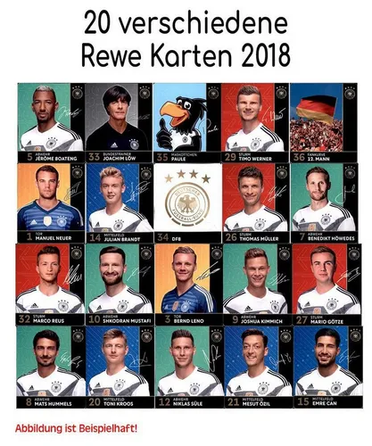 REWE Sammelkarte WM 2018 REWE Sammelkarten - 20 verschiedene Karten