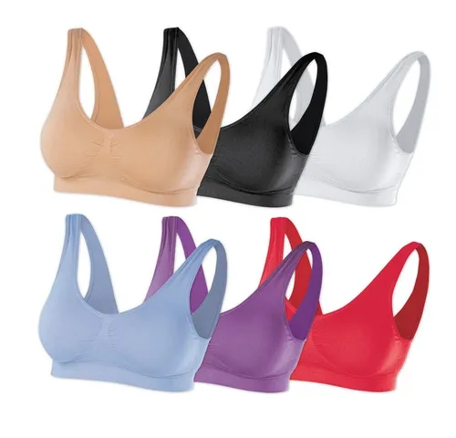 SLIMmaxx bügelloser BH | Nahtloser Sport-BH im 6er-Set, Größe 48/50 (XXL) | Bequemer Bralette für Sport & Freizeit