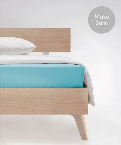 Fleuresse Colours Spannlaken, Uni-Mako-Satin, türkis, 100 x 200 cm