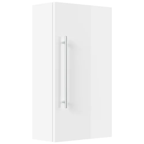 Posseik Hängeschrank 62 cm in Weiß Hochglanz - Bad-Hängeschrank mit Softclose-Tür und einem Regalboden, ideal für stilvolle Badezimmerorganisation.