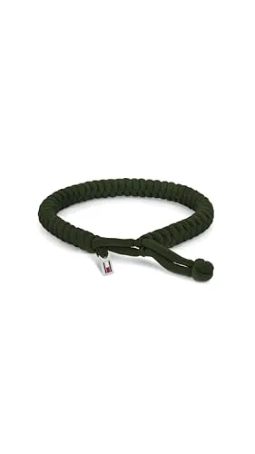 Tommy Hilfiger Nylon-Armband für Herren - Grüne Farbe - Armband für Herren aus strapazierfähigem Nylon mit ikonischer Flagge, ideal für den modernen Mann, der Stil und Komfort kombiniert. Verstellbarer Schiebeknotenverschluss für perfekten Sitz.