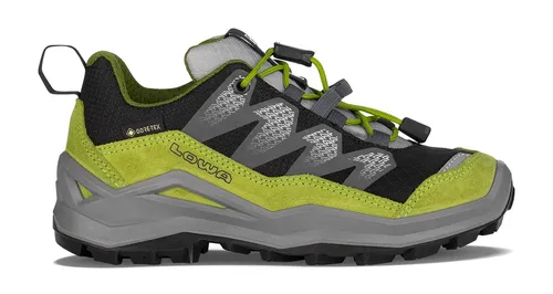 Lowa Maddox Pro Low GTX Junior Wanderschuhe - Wasserdichte Wanderschuhe für Kinder mit sportlichem Design, weichem Kragen und robusten Kappen für hohen Komfort und Langlebigkeit.