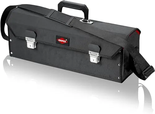 Knipex Universal Werkzeugtasche unbestückt 520 x 200 x 230mm - Werkzeugkoffer aus strapazierfähigem Polyester mit Platz für Werkzeuge bis 450 mm. Ideal für Handwerker, mit Dokumentenfach und verstellbarem Schultergurt.