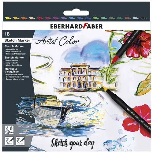 EBERHARD FABER Sketch Marker | Pinselmaler Artist Color 18 Farben