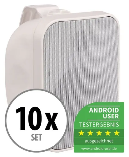 Pronomic OLS-5 10er Set - Outdoor-Lautsprecher für Garten und Terrasse - Robuste Allwetter-Lautsprecher mit IP56-Schutz, ideal für Restaurants und Gartenpartys. Genießen Sie hervorragenden Sound auch bei Regen!