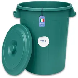 YourCasa Mülleimer YourCasa Mülltonne - Mülleimer 50-70L mit Deckel und Trageriffen, Fassungsvermögen 50-70L grün 70 l