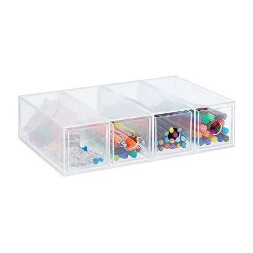 Schubladenbox Schreibtisch-Organizer Kosmetik-Box Aufbewahrungsbox 4 Fächer