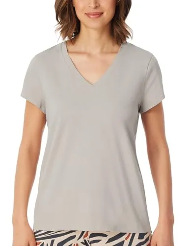Schiesser Damen Schlafshirt Kurzarm Baumwolle-Mix - Schlafanzugoberteile für Damen, lässige Silhouette mit breitem, elastischem Bund und praktischen Seitentaschen, ideal zum Kombinieren mit anderen Artikeln der Mix+Relax Serie!