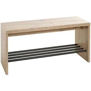 HAKU Möbel Schuhbank 37449 eiche-hell Holz 80,0 cm - Praktische Schuhbank in Eiche-hell, ideal für Eingangsbereiche. Mit Sitzfläche und Stauraum für Schuhe – bequem und stilvoll!