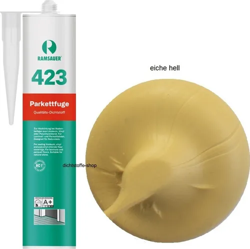 Ramsauer 423 Parkettfuge 1K Hybrid Dichtstoff 310ml Kartusche Laminat-Vinylboden Eiche hell