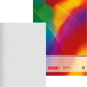 Brunnen Schulheft 104432202, A4, kariert, 32 Blatt, Lineatur 22