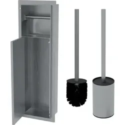 HAGO® WC Modul Toilettenpapierhalter Unterputz Edelstahl 200x600mm - WC-Teile & -Aufsätze, eleganter Unterputz Toilettenpapierhalter aus Edelstahl mit Push-2-Open Funktion für eine grifflos elegante Lösung in Ihrem Badezimmer.