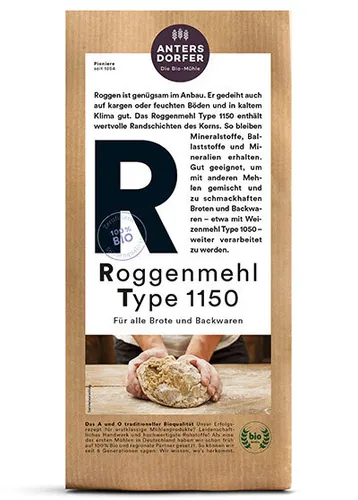 Antersdorfer Mühle Roggenmehl Type 1150 Bio 1000g