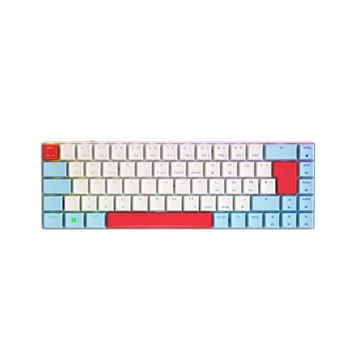 CHERRY MX-LP 2.1 Compact Wireless - Kabellose 65%-Gaming-Tastatur, Deutsches Layout, mit RGB-Hintergrundbeleuchtung und intelligenter Ladetechnik