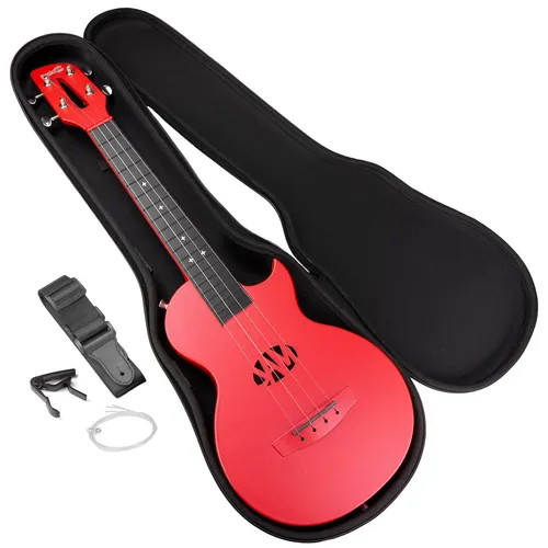 RockJam Carbon Fibre Ukulele mit Case - Sopran-Ukulele aus Kohlefaser, 100x stabiler als Holz, wasserdicht und verzugsfrei. Ideal für alle Altersgruppen, inklusive leichter Tragetasche für einfachen Transport.