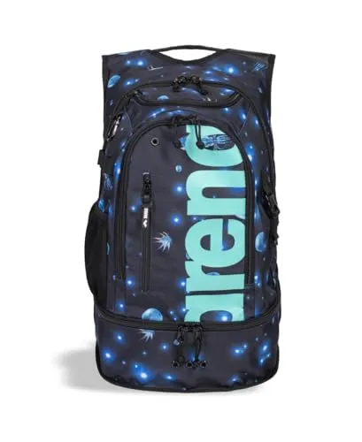ARENA Fastpack 3.0 Rucksack, Aqua, 40 L - Taschen für Schwimmer – geräumiger Schwimmrucksack mit 40L Volumen und Bodenfach für Schuhe, ideal für Training und Wettkämpfe.