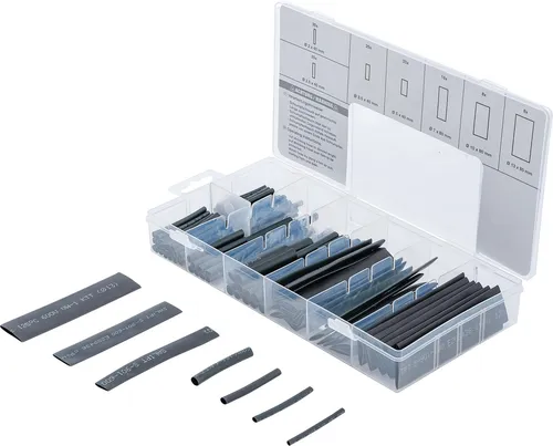 BGS Schrumpfschlauch-Sortiment | schwarz | 127-tlg.