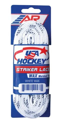A & R Sports USA Hockey Laces – Gewachste Striker Laces – Weiß 300 cm, weiß