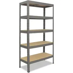 shelfplaza Schwerlastregal PROFI 180x100x40cm - Schwerlastregal mit 5 Böden, hohe Tragkraft von 200 kg pro Boden und hohe Stabilität dank Dreipunktaufhängung, ideal für Werkstatt, Garage oder Lager.