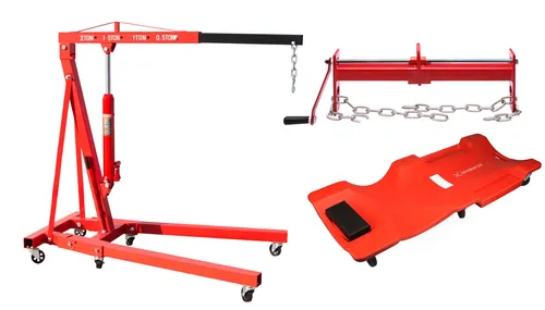 Herkules Werkzeuge Werkstattkran Kran 2000 kg + Balancierer Motorheber 450 KG + Rollbrett Montageliege