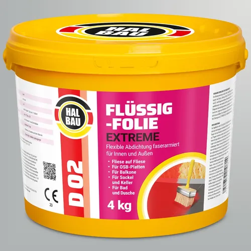 Flüssigfolie Außen 4Kg Wasserdicht Abdichtfolie Dichtmasse Dusche Balkon Bad D02
