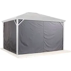 Sojag Vorhang-Set Verona, Dunkelgrau - Zubehör für Pavillons - Robustes und pflegeleichtes Vorhang-Set mit praktischen Reißverschlusstüren für optimale Privatsphäre und schnellen Zugang.