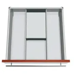 BLUM ORGA-LINE Facheinteilungs-Set 500 mm - Zubehör für Möbel, ideal für Essbesteck mit herausnehmbarer, spülmaschinengeeigneter Trage aus Edelstahl und strapazierfähigem Kunststoff.