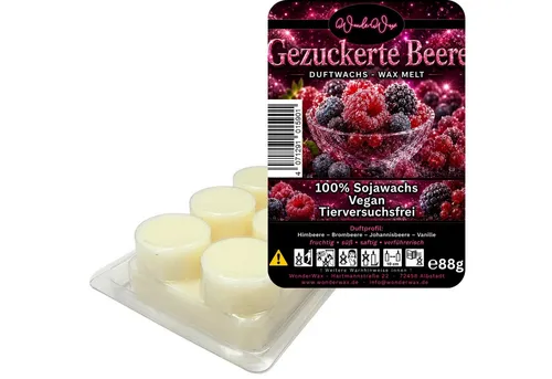 WonderWax Duftwachs WonderWax® Duftriegel 6 x Duftwachs Kreise Weiß, 100% Sojawachs (Gezuckerte Beeren), Duftrichtung: Gezuckerte Beere